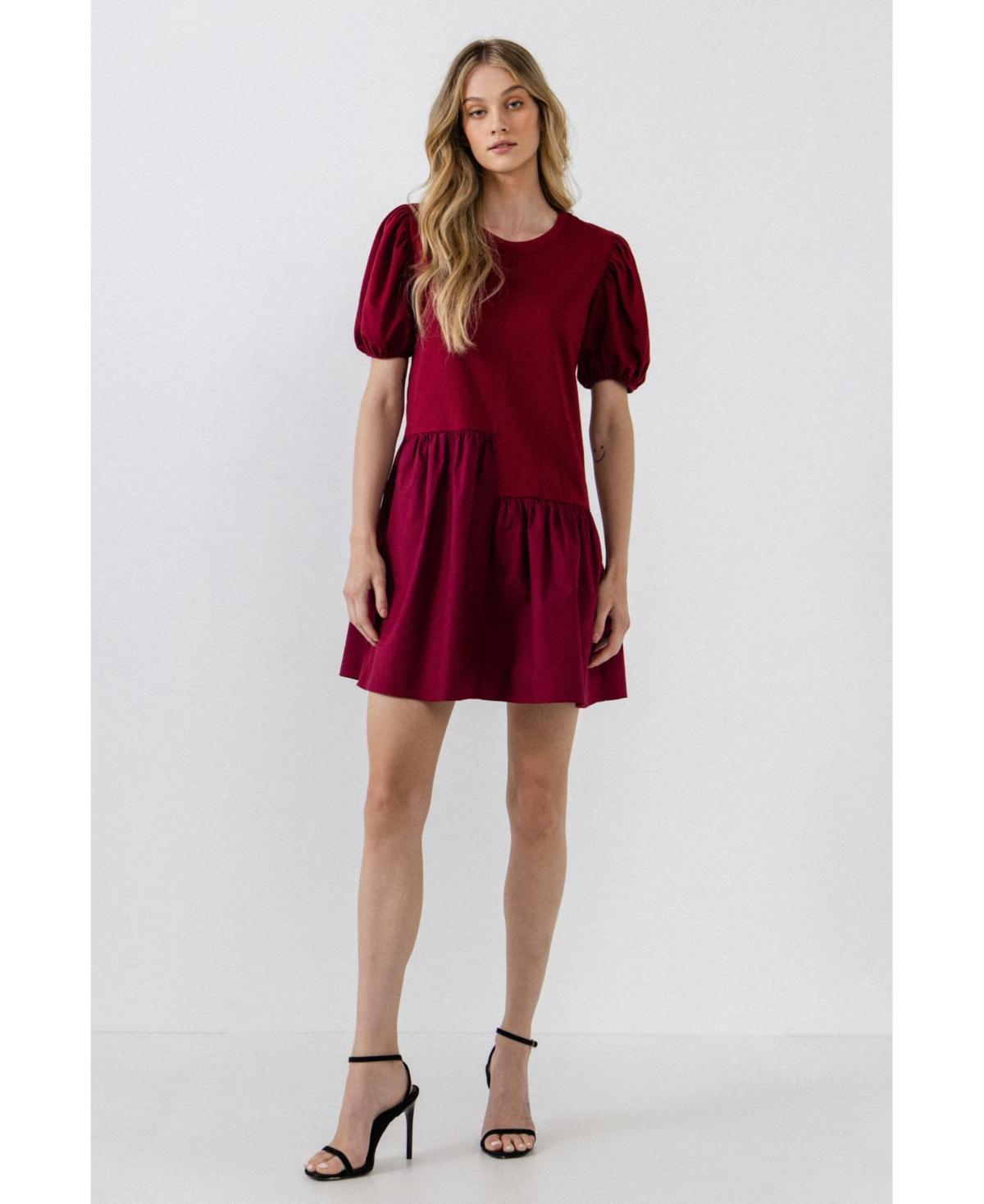 English Factory Womens Knit Woven Mixed Dress Product Image