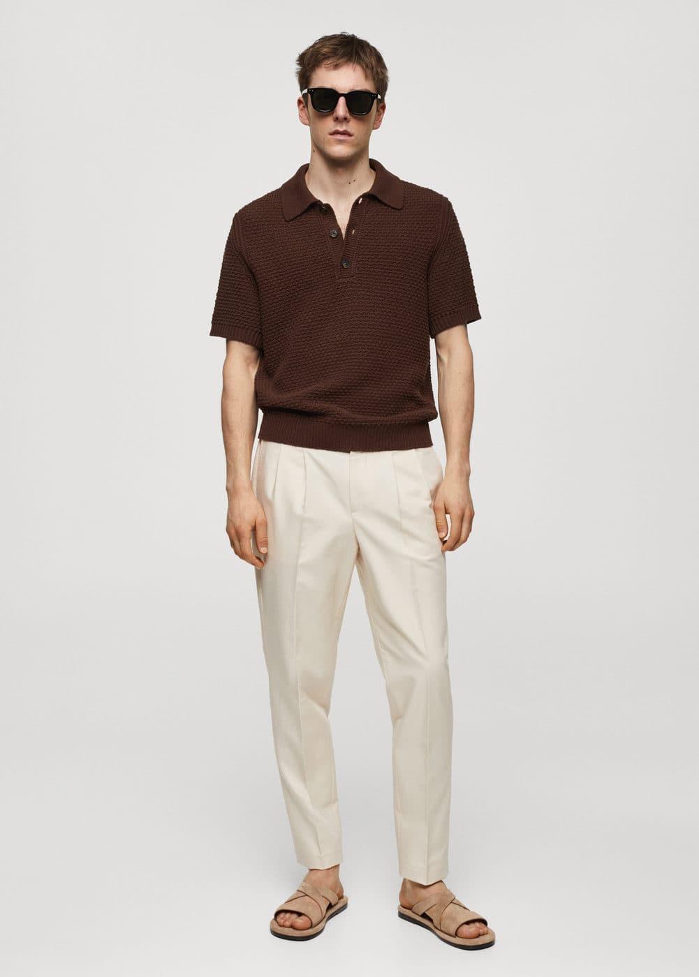 Mango Mens Linen Slim-Fit Pants Product Image