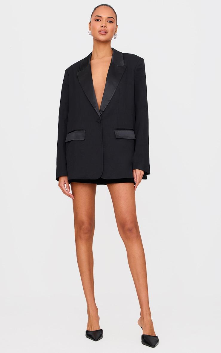 Black Tuxedo Oversized Blazer Product Image