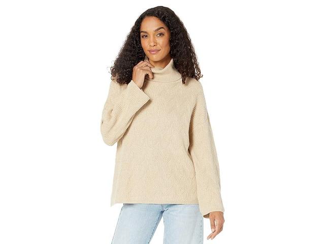 Elliott Lauren Cotton Cashmere Textured Sweater with Wide Sleeves (Oatmeal) Women's Clothing Product Image