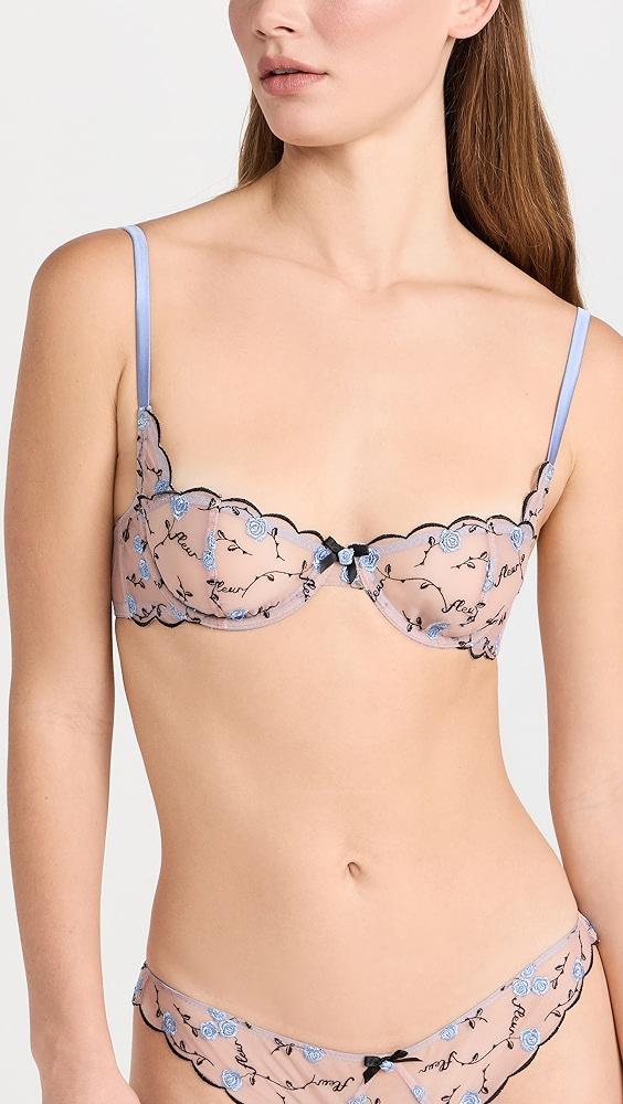 Fleur du Mal Rose and Vine Embroidery Balconette Bra | Shopbop Product Image