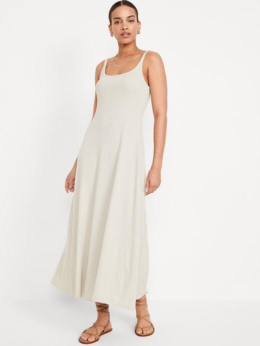 Fit & Flare Rib-Knit Maxi Dress Product Image