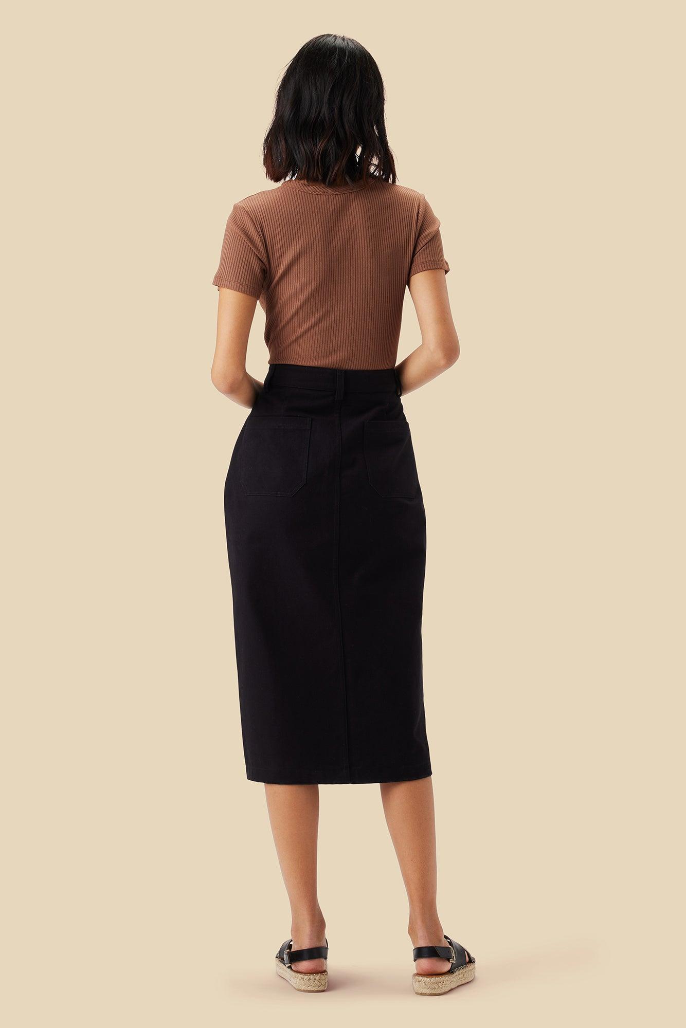 Lina Organic Cotton Skirt - Black Product Image