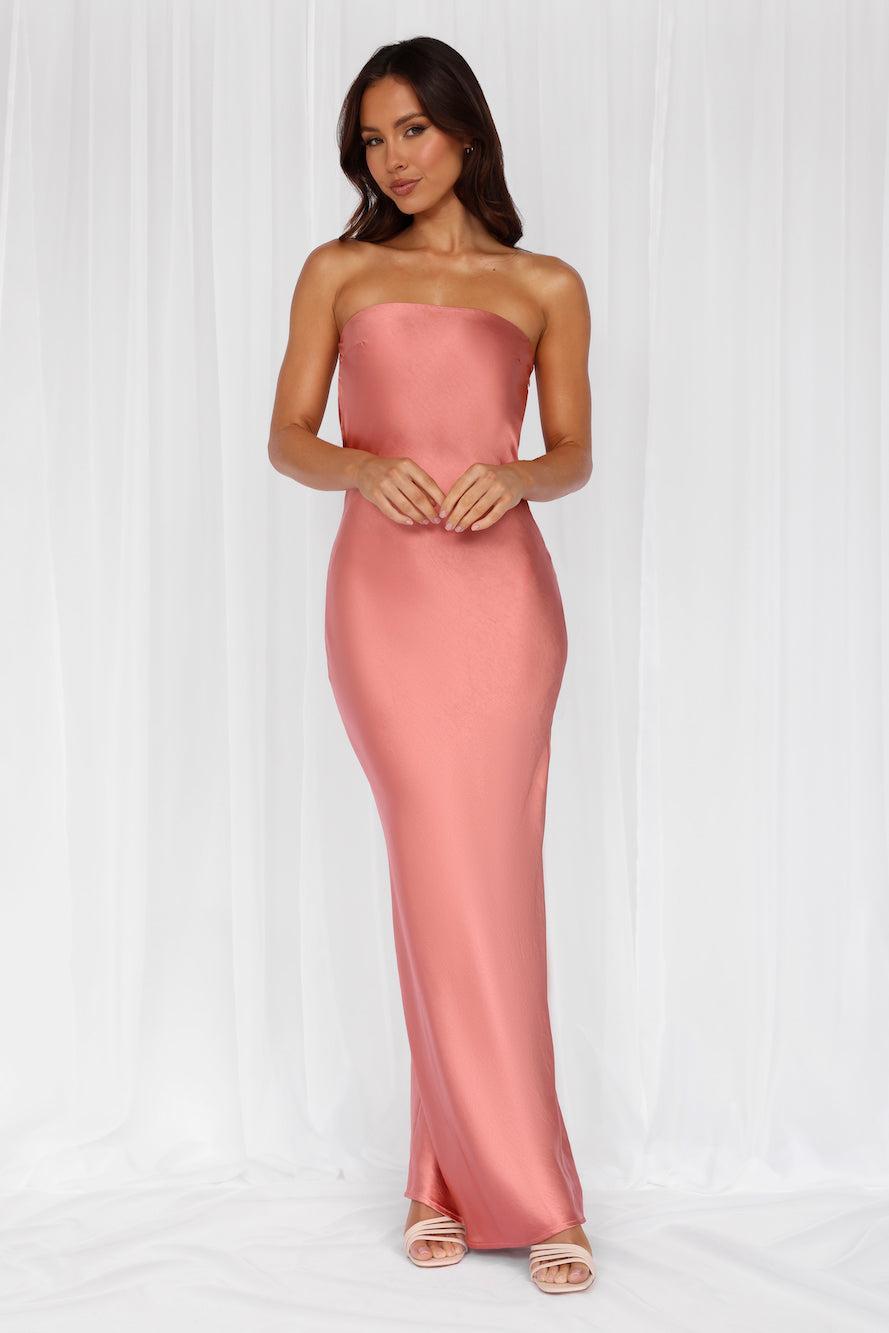 HELLO MOLLY The Felicity Strapless Satin Maxi Dress Rose product image