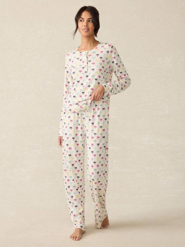 Cloud Henley Pajama Pant Set - Sun Valley Palms Product Image