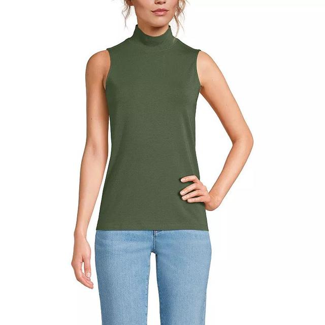 Womens Lands End Sleeveless Mockneck Top Product Image