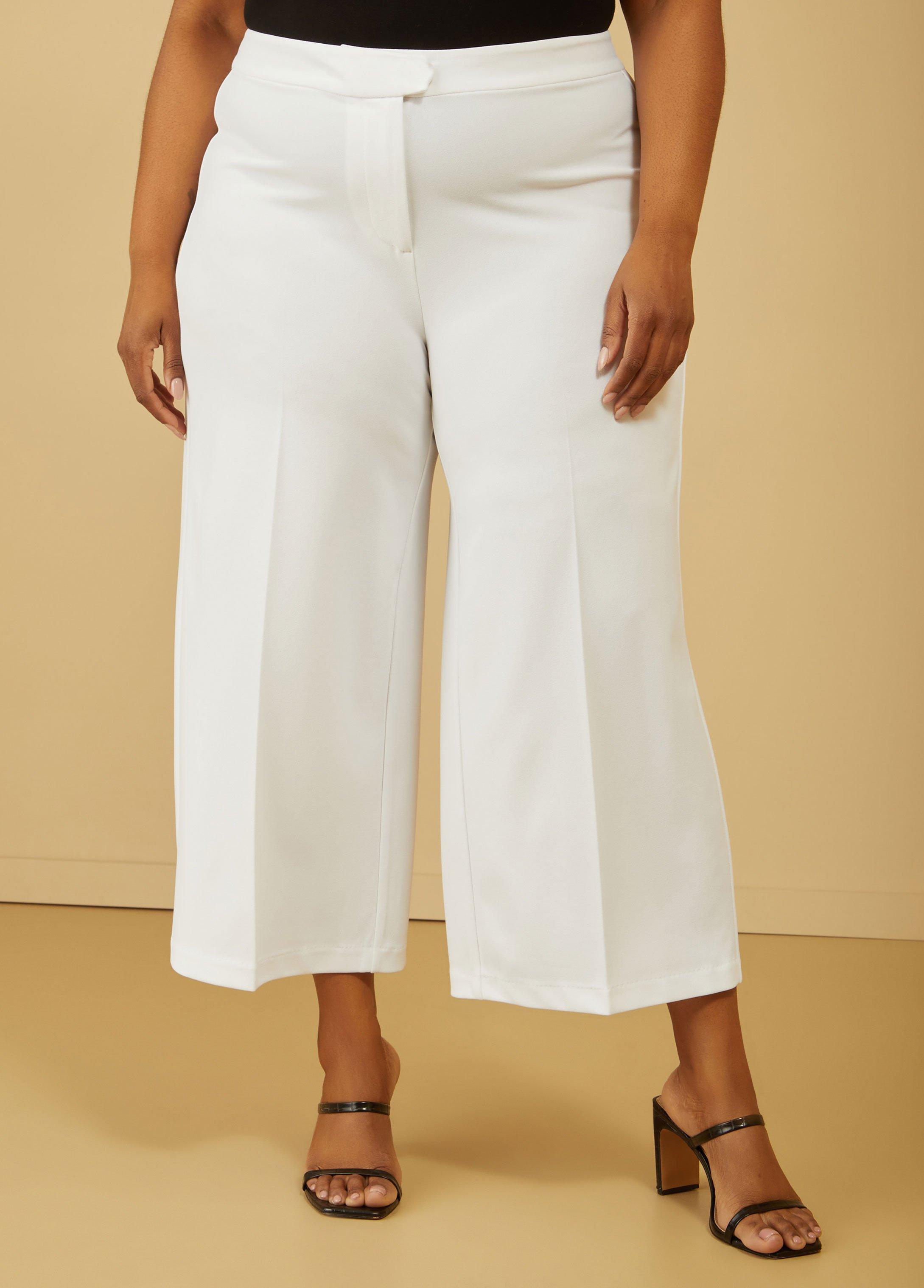 Plus Size Wide Leg Capris Ashley Stewart Product Image