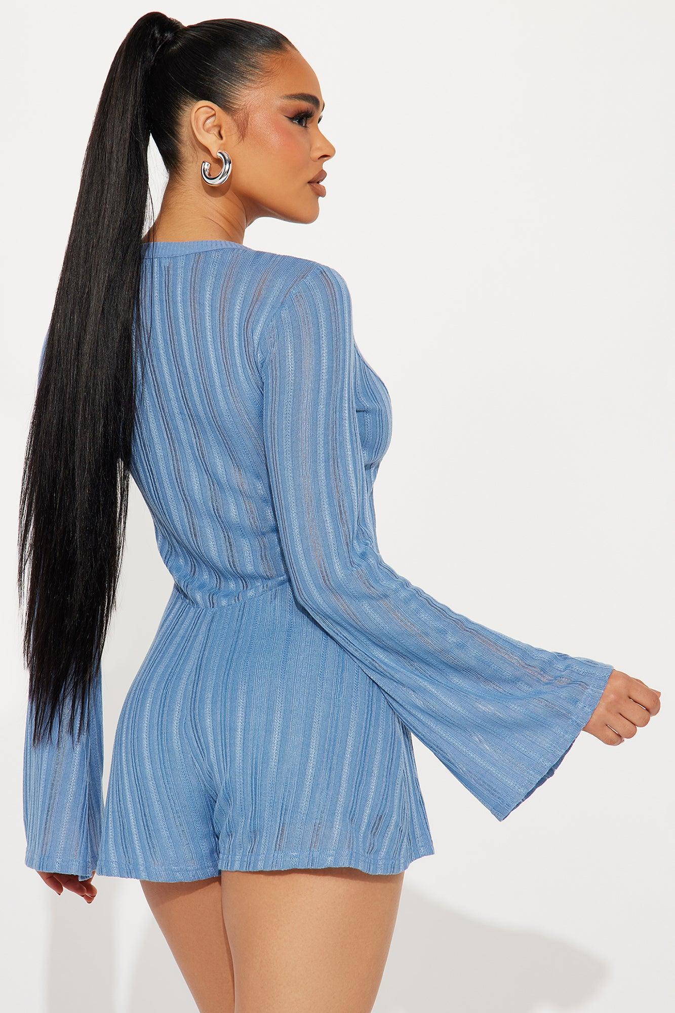 Italian Getaway Romper  - Blue Product Image