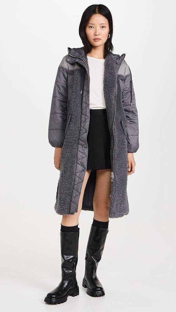 Avec Les Filles Faux Shearling Quilted Hooded Coat | Shopbop Product Image