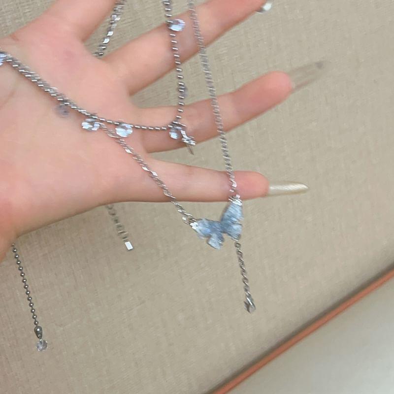 Set: Butterfly Necklace + CZ Necklace Product Image