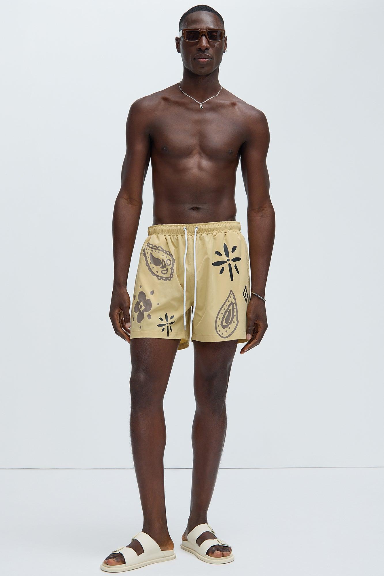 Moving Onward Swim Trunks - Tan Product Image