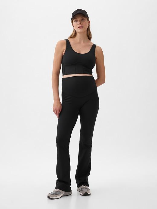 Maternity Power Full Panel Flare Leggings Product Image