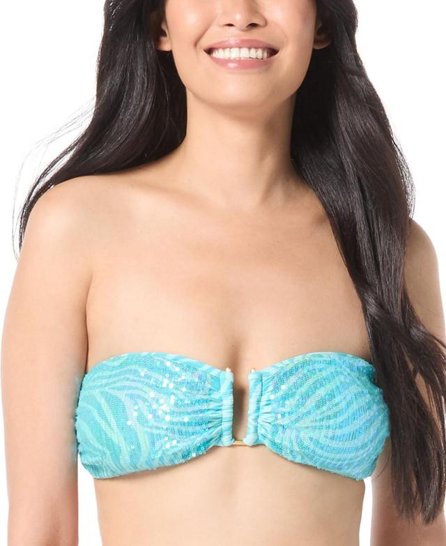 Vince Camuto Womens Sequin Printed Bandeau Bikini Top Product Image