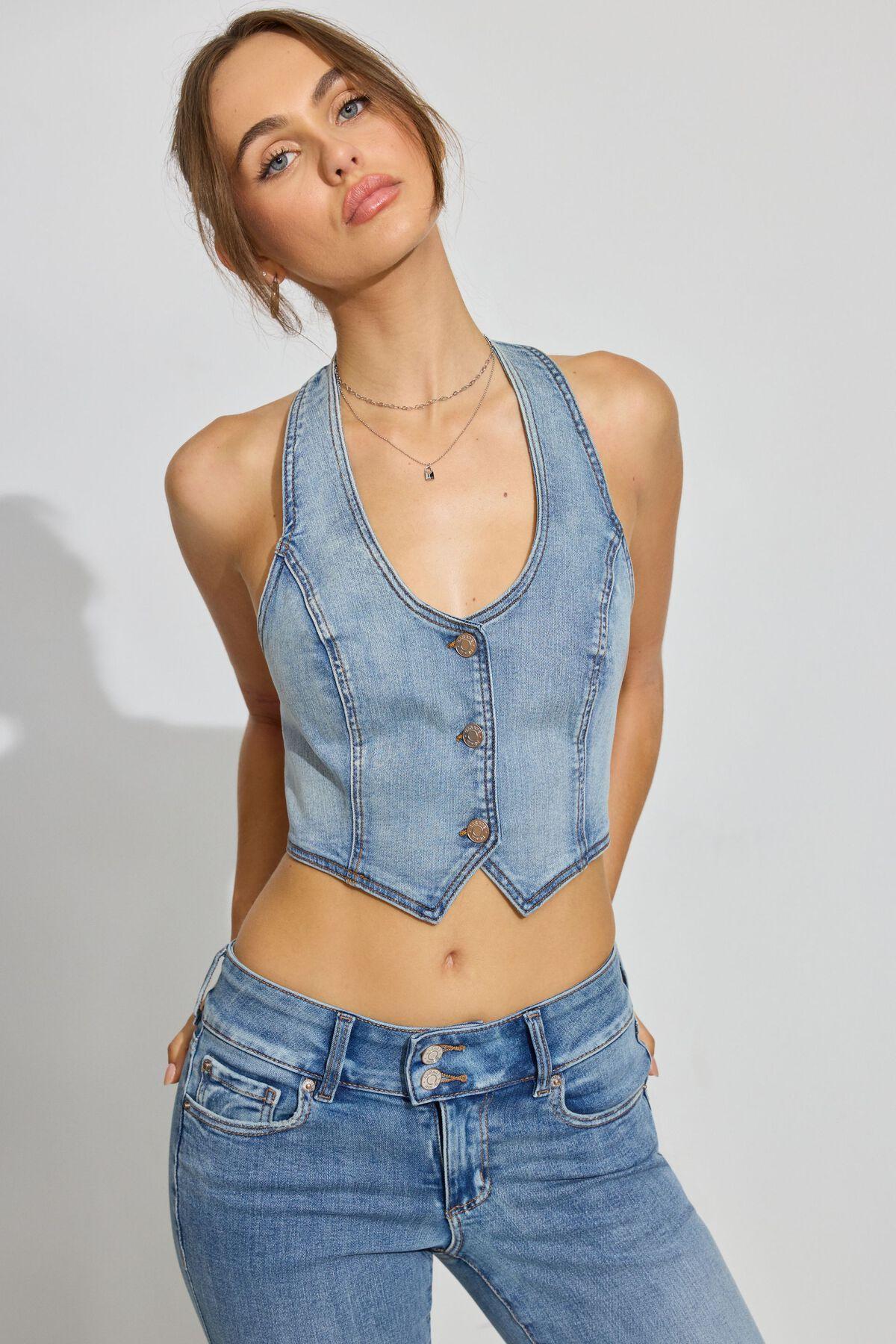 Denim Halter Vest Product Image