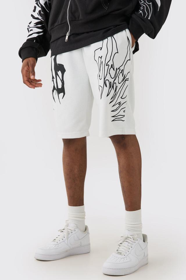 Tall Loose Fit Embroidery Shorts | boohooMAN USA Product Image