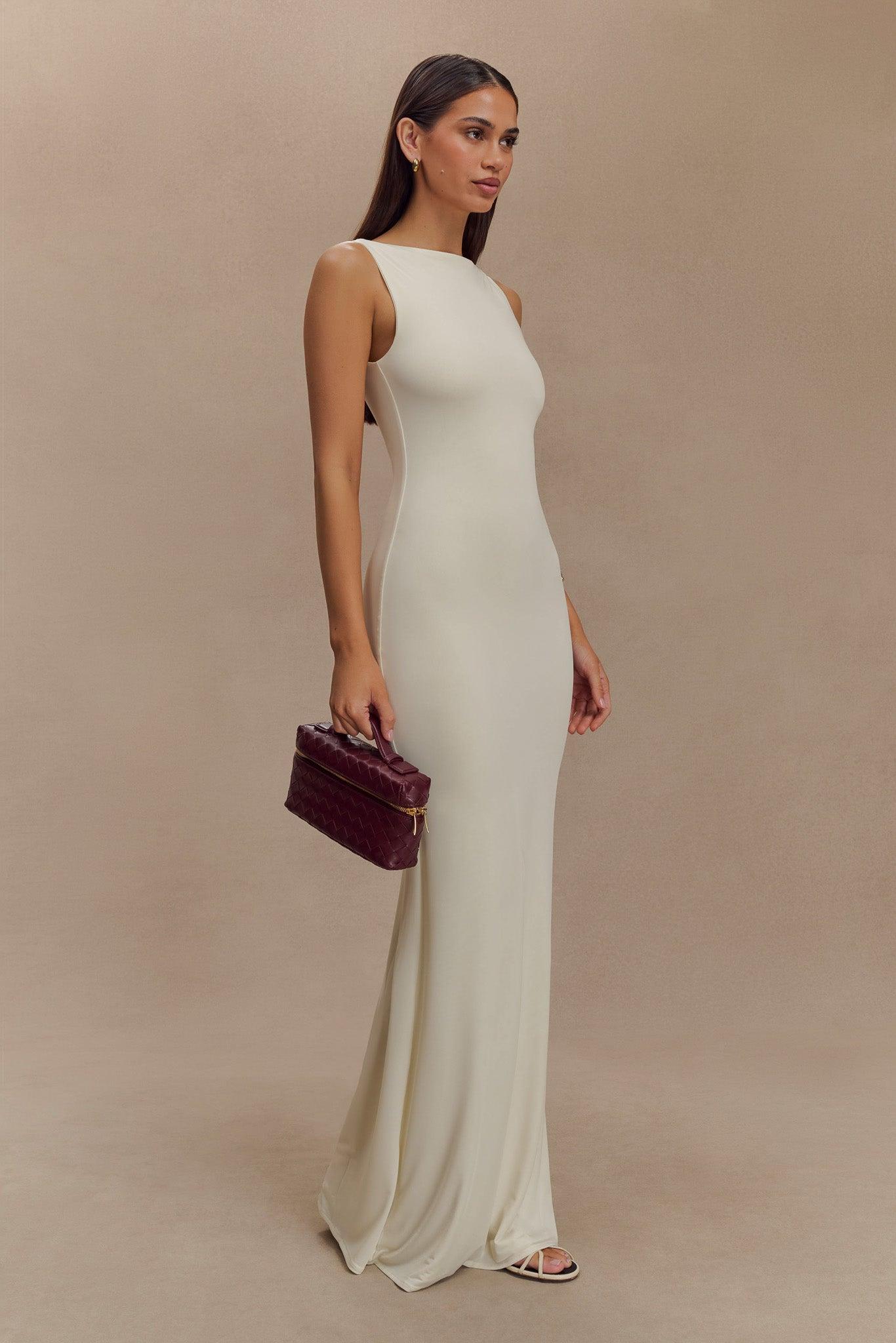 Tarna Sleeveless Slinky Maxi Dress - Bone Product Image