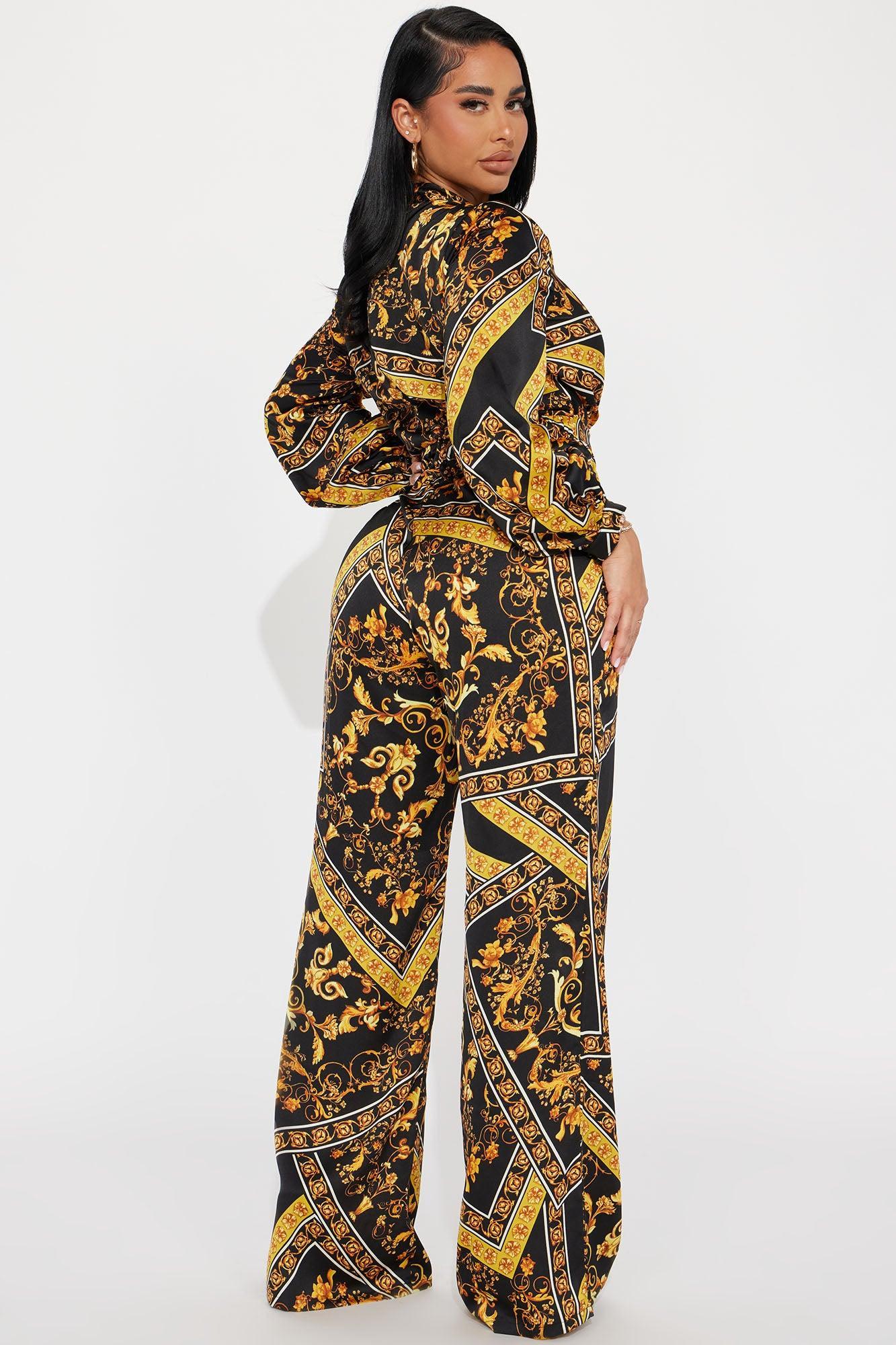 Playing Big Moves Satin Jumpsuit - Black/combo Product Image