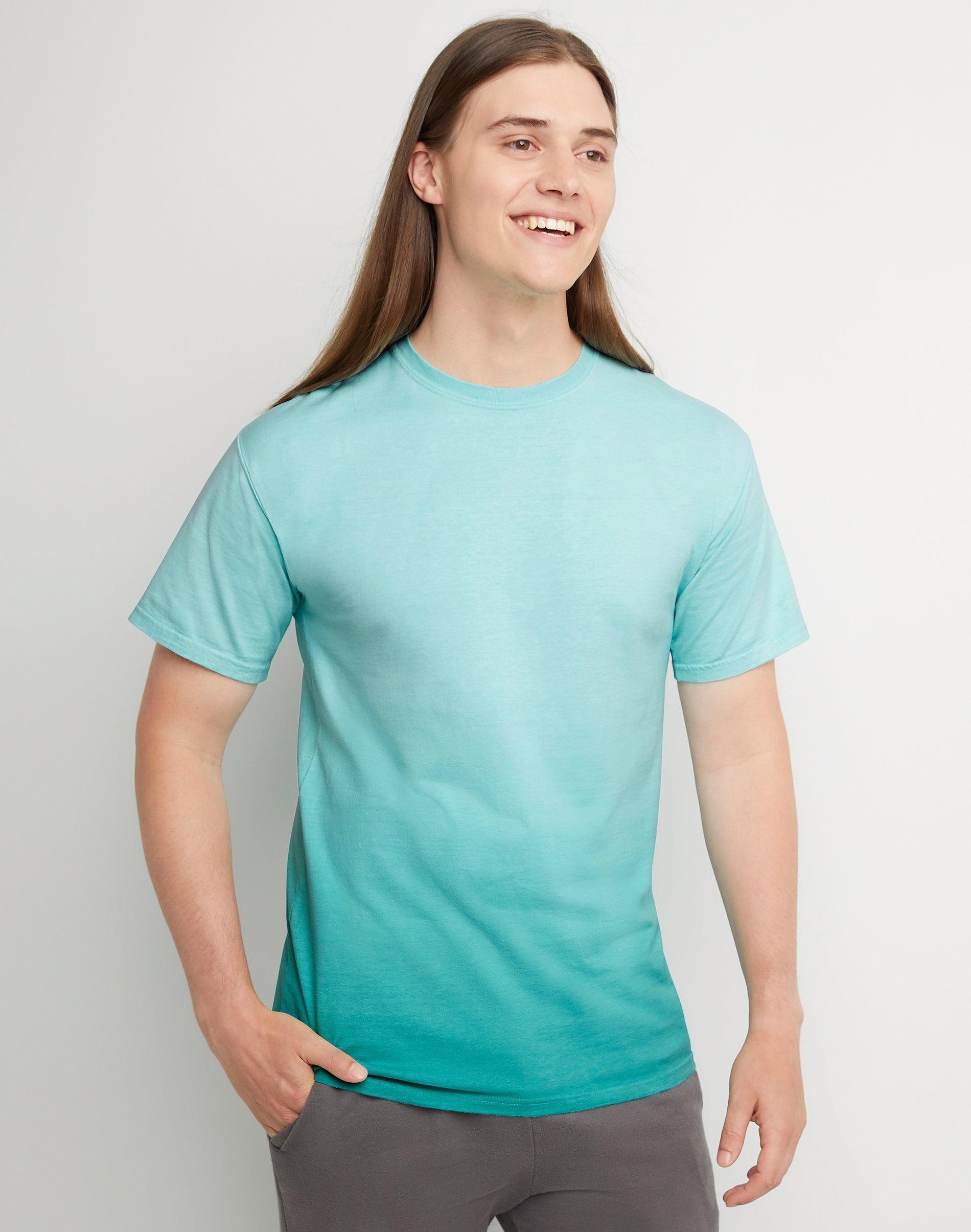 Hanes Mens Garment Dyed Ombre T-Shirt Spanish Moss 3XL Product Image