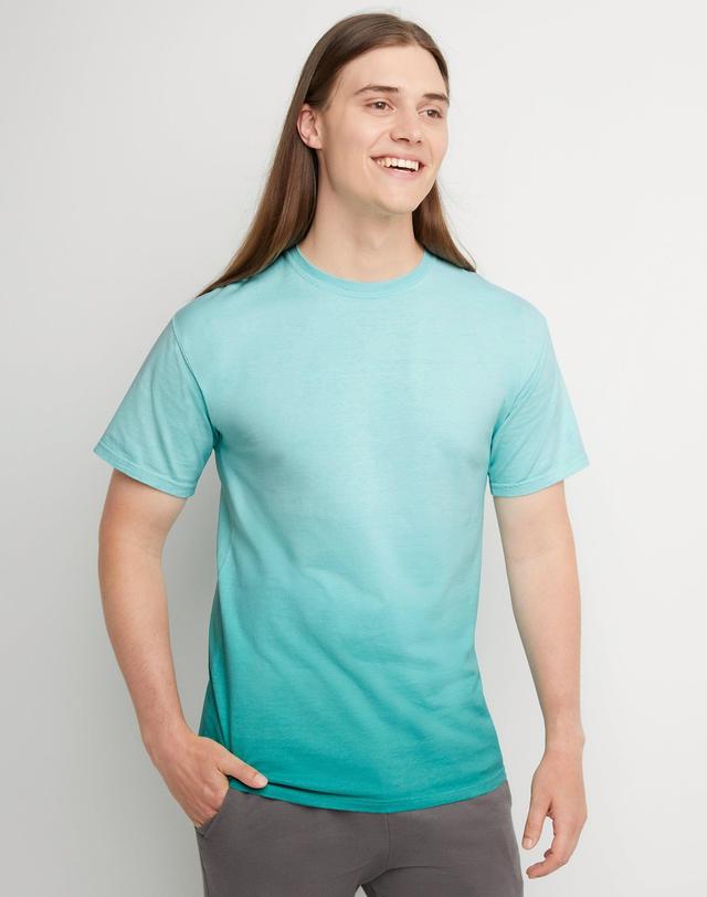 Hanes Mens Garment Dyed Ombre T-Shirt Pale Yellow Green M Product Image