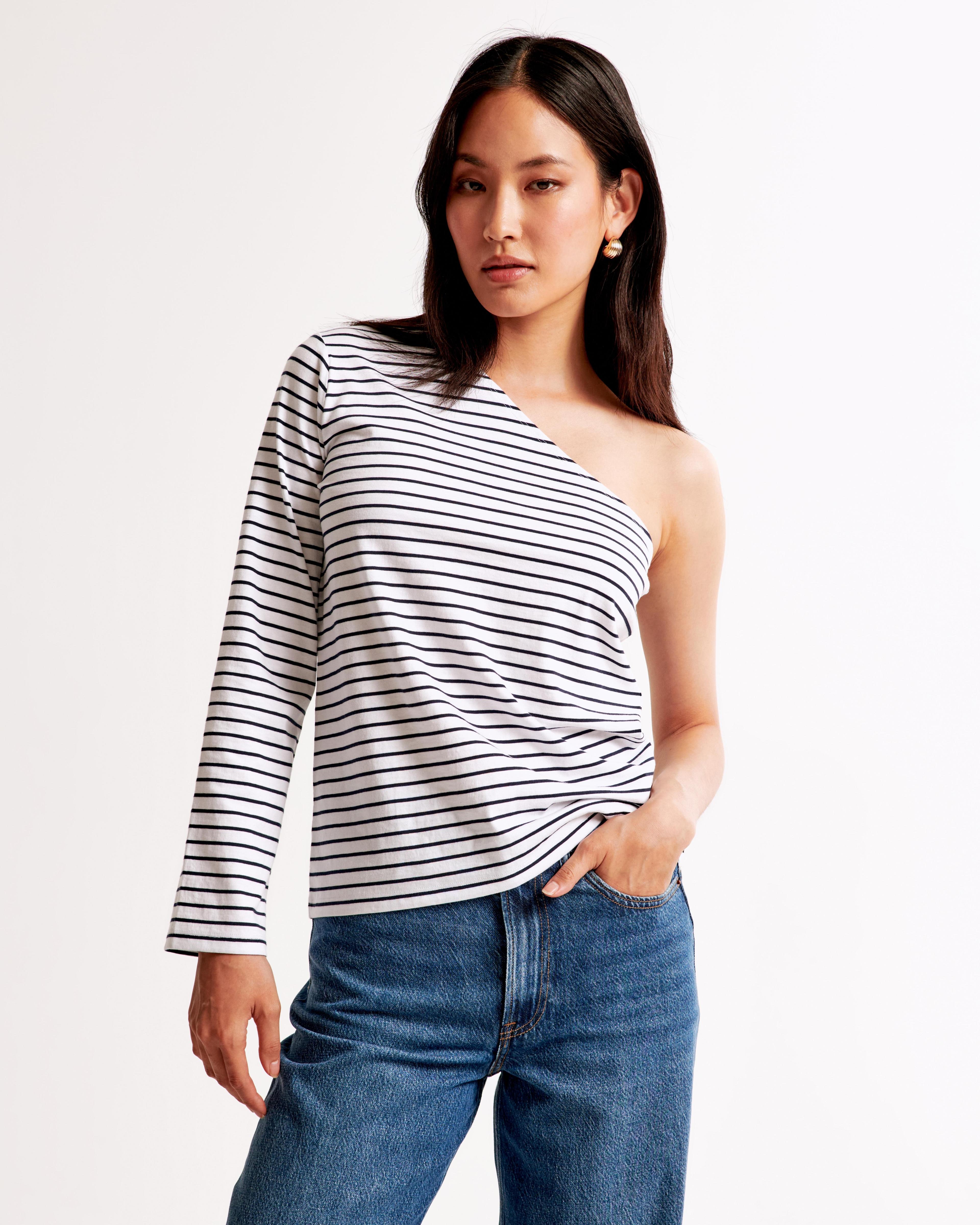 Asymmetrical Premium Polished Long-Sleeve Top Product Image