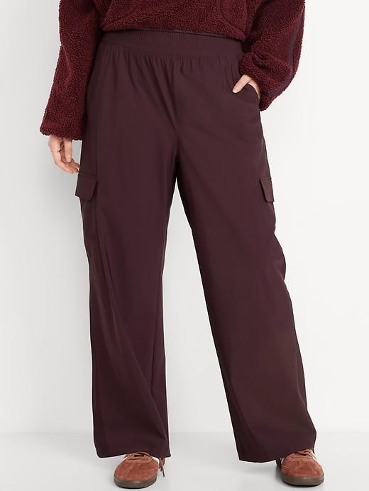 High-Waisted SleekTech Wide-Leg Cargo Pants Product Image