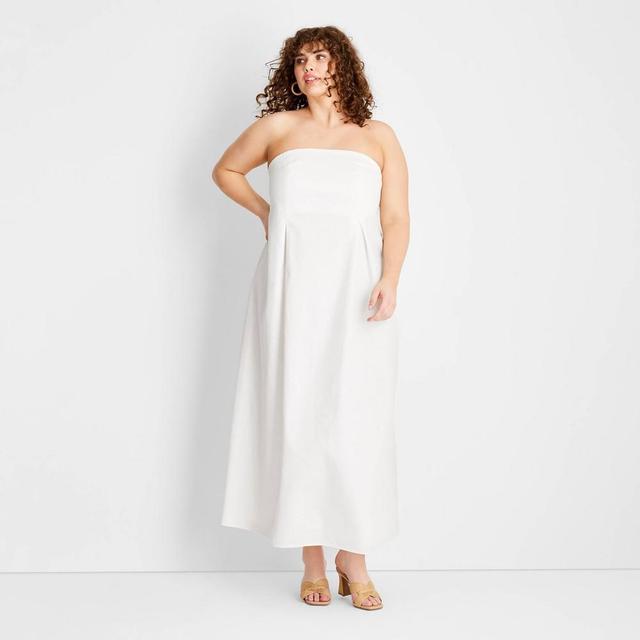 Womens Strapless Column Ankle Length Dress - Future Collective with Jenee Naylor White 22 Product Image