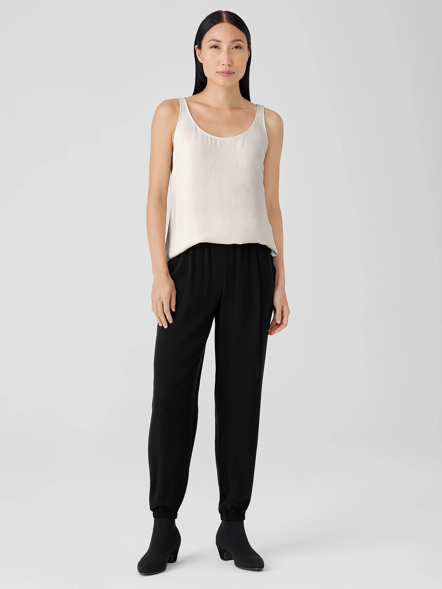 EILEEN FISHER Silk Georgette Crepe Jogger Pantfemale product image