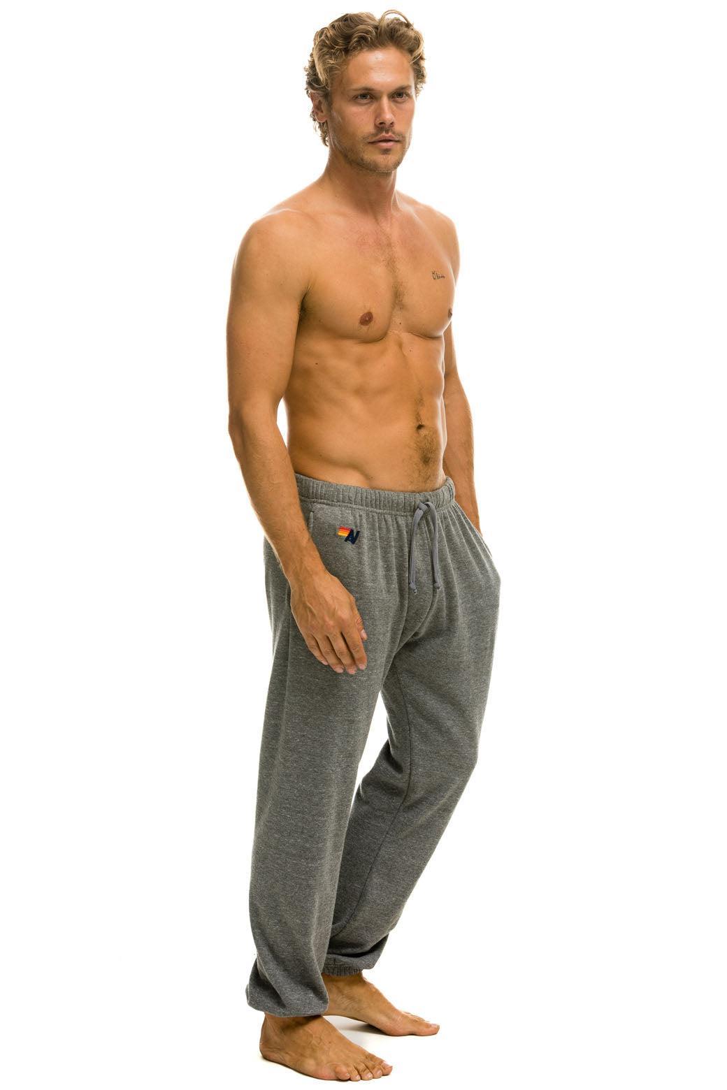 5 STRIPE SWEATPANTS - HEATHER GREY Male Product Image