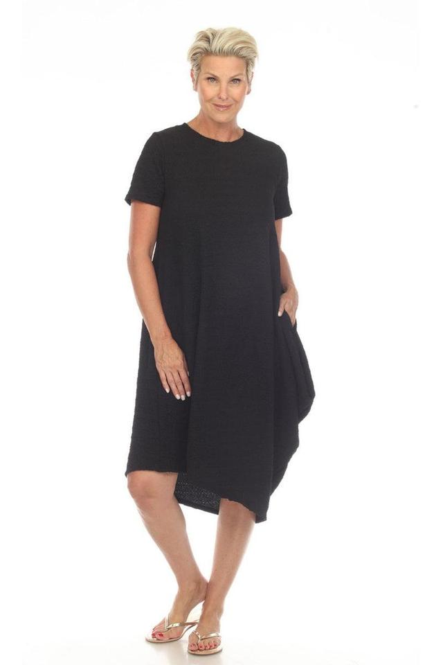 Black Textured Asymmetrical Dress Product Image