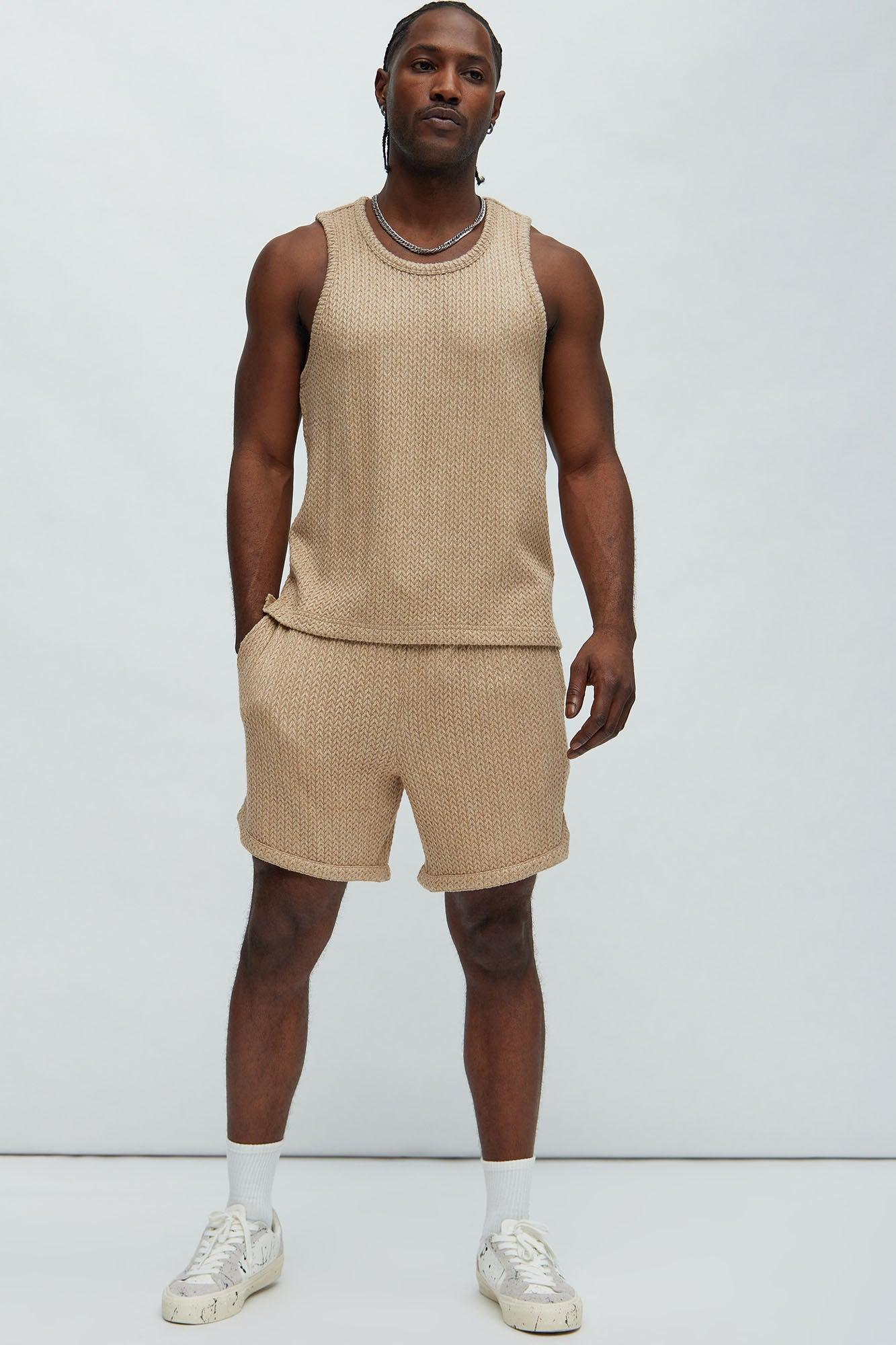 Catanina Textured Tank - Tan Product Image