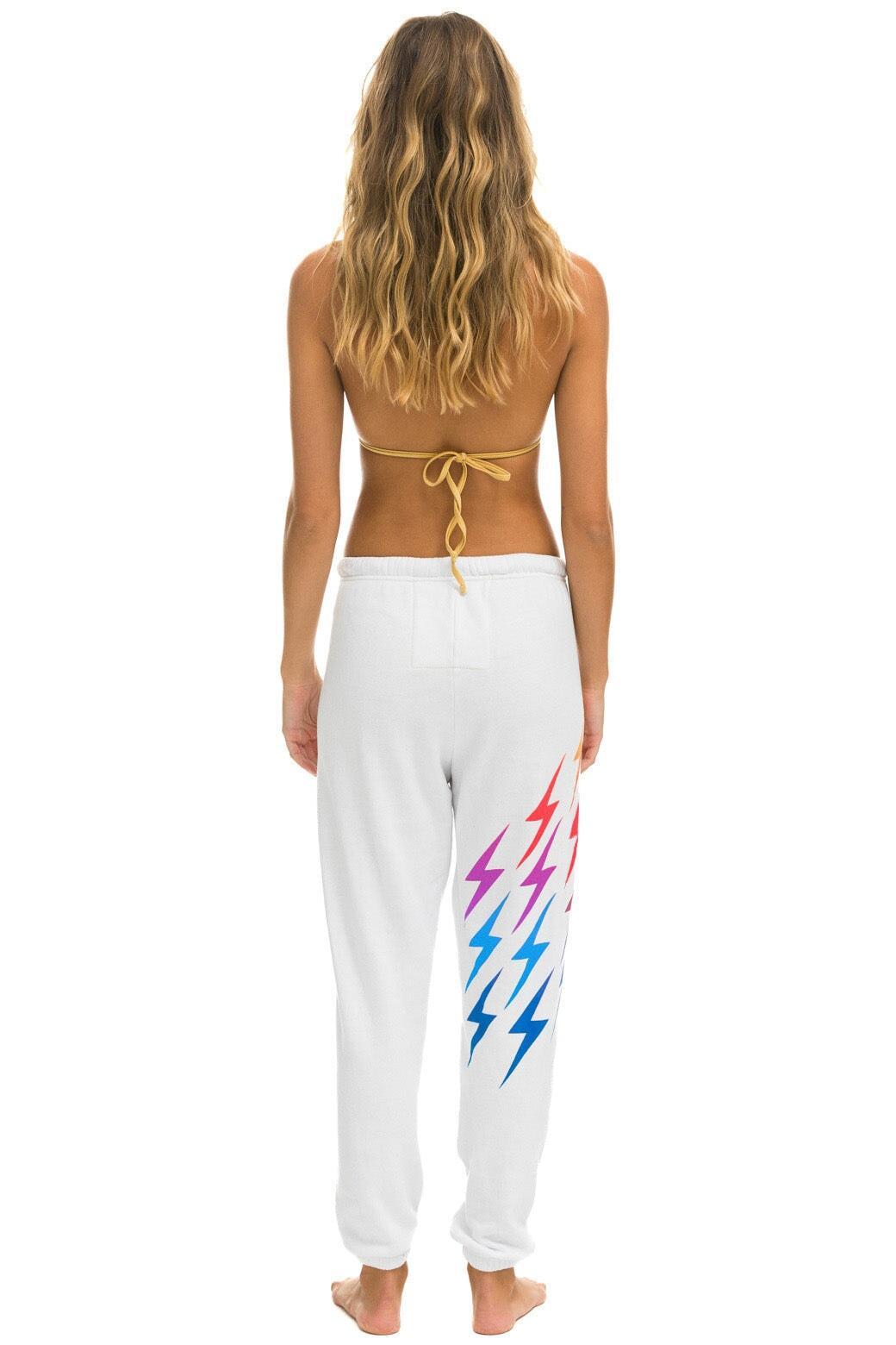 BOLT GRADIENT SWEATPANTS - WHITE // RAINBOW Female Product Image