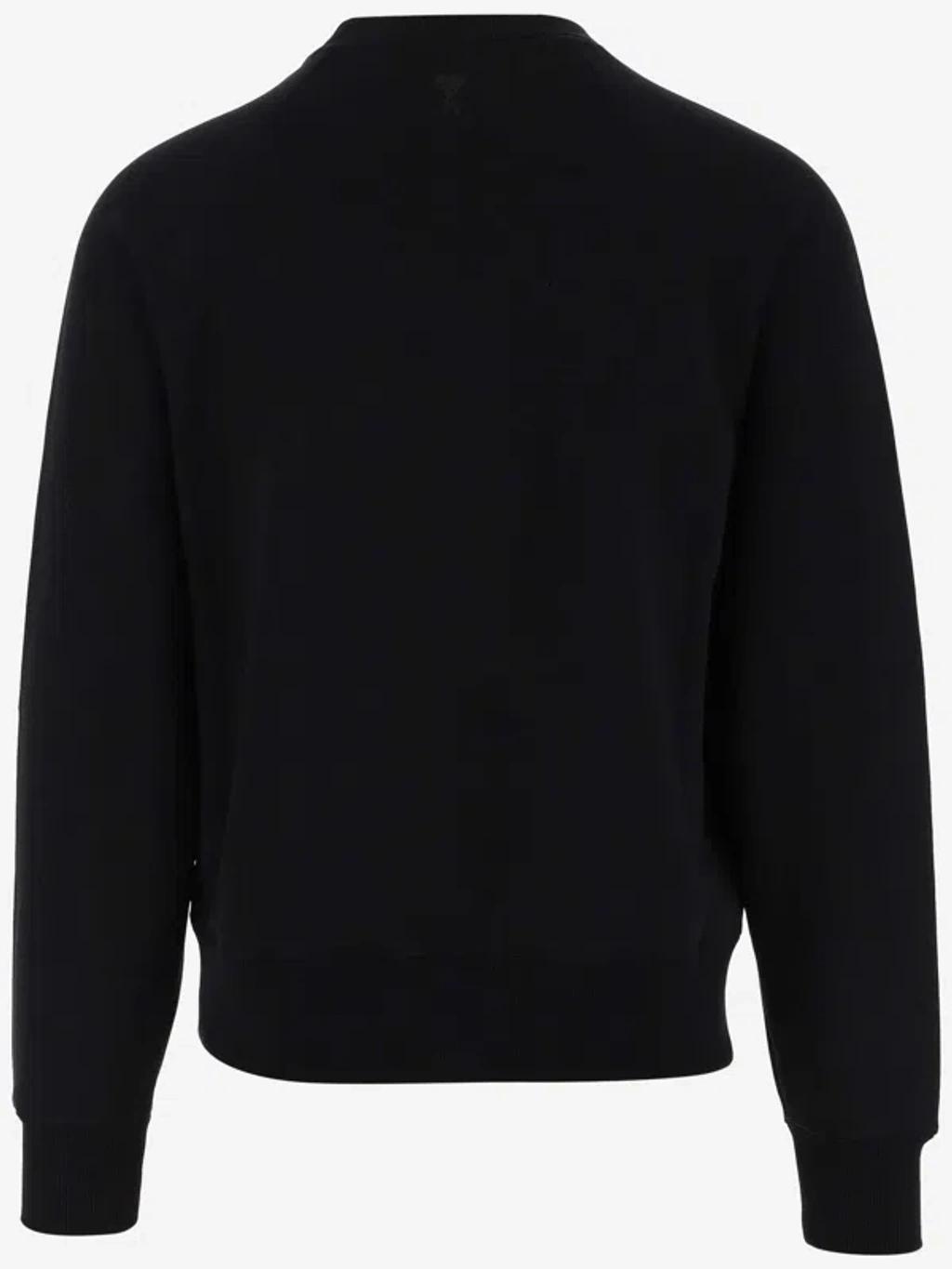 Stretch Cotton Sweatshirt With Logo In Black Product Image