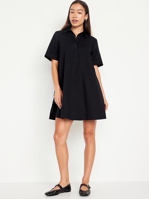 Short-Sleeve Mini Shirt Dress Product Image