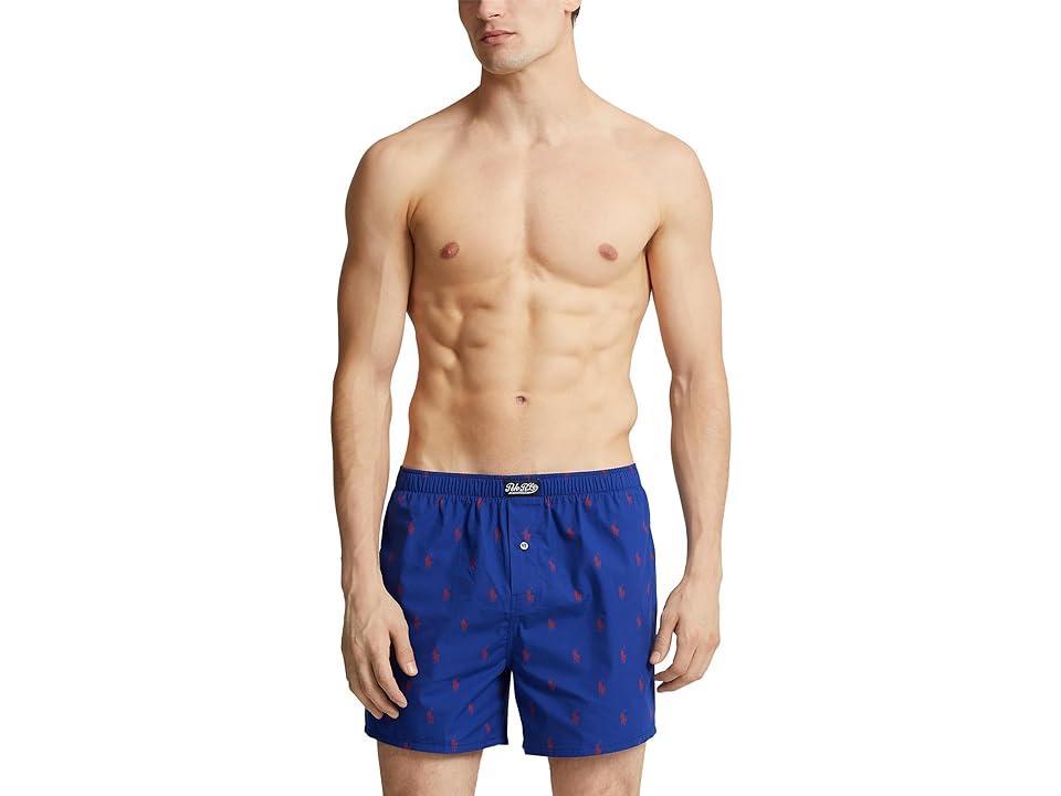 Polo Ralph Lauren All Over Pony Player Woven Boxer (Heritage Royal/RL2000 Red) Men's Underwear Product Image