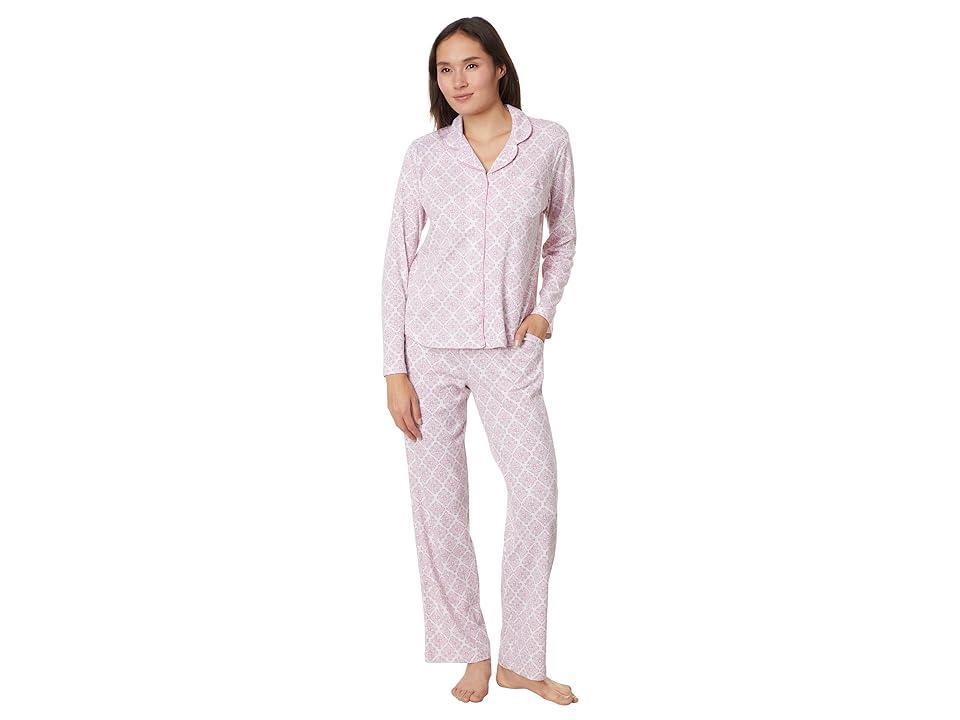 Karen Neuburger Gramercy Park Long Sleeve Girlfriend PJ Set (Floral Trellis) Women's Pajama Sets Product Image