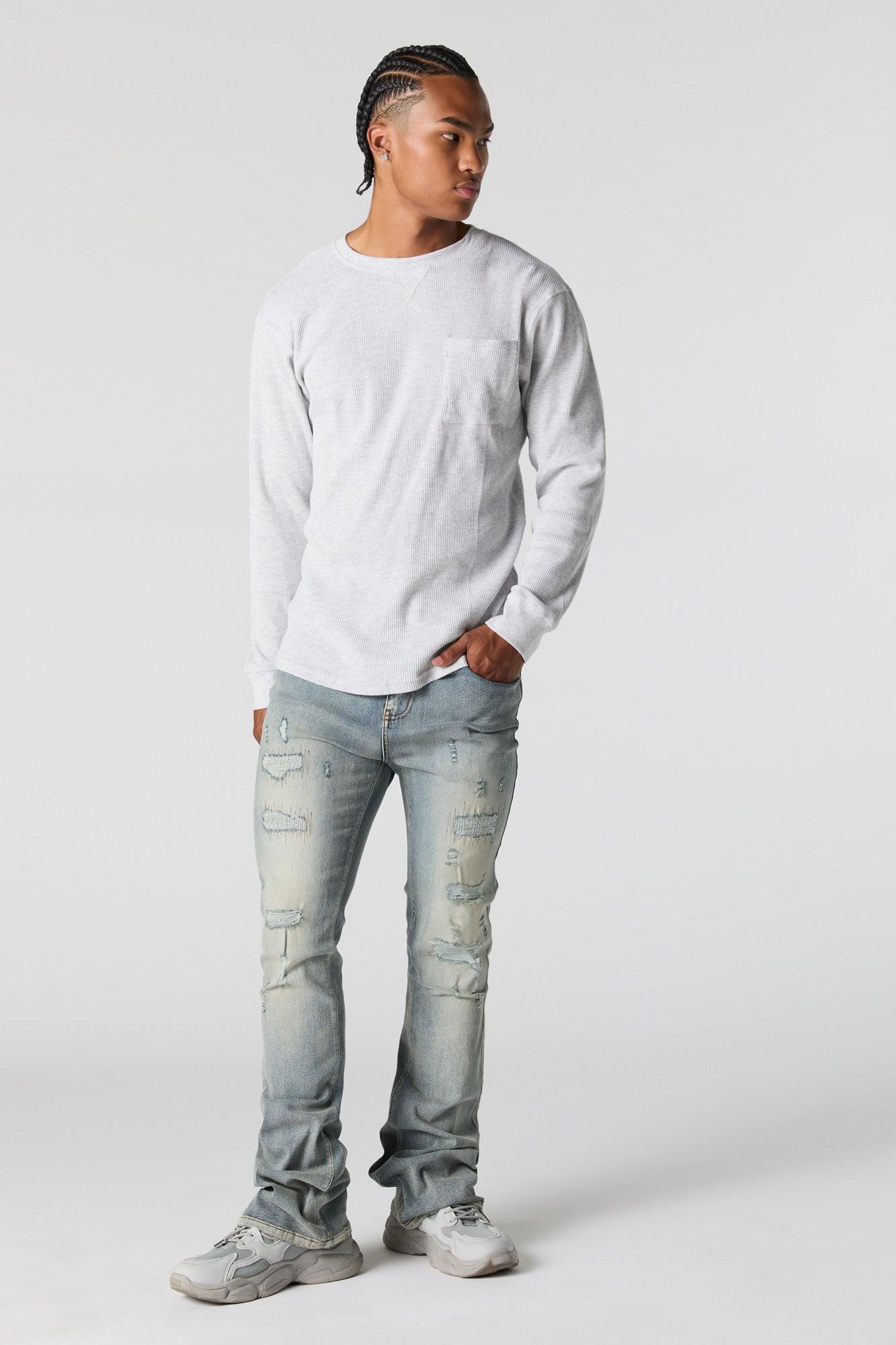 Distressed Straight Stacked Jean Male Product Image