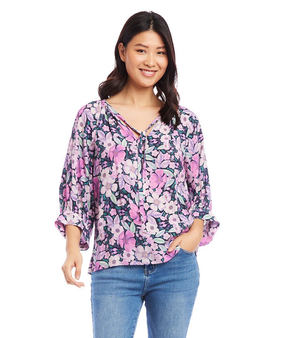 Karen Kane Floral Blouson Sleeve Top Product Image