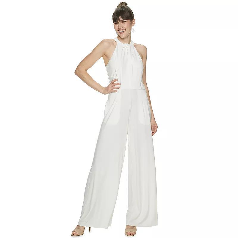 Womens Nina Leonard Wide-Leg Halter Jumpsuit Product Image