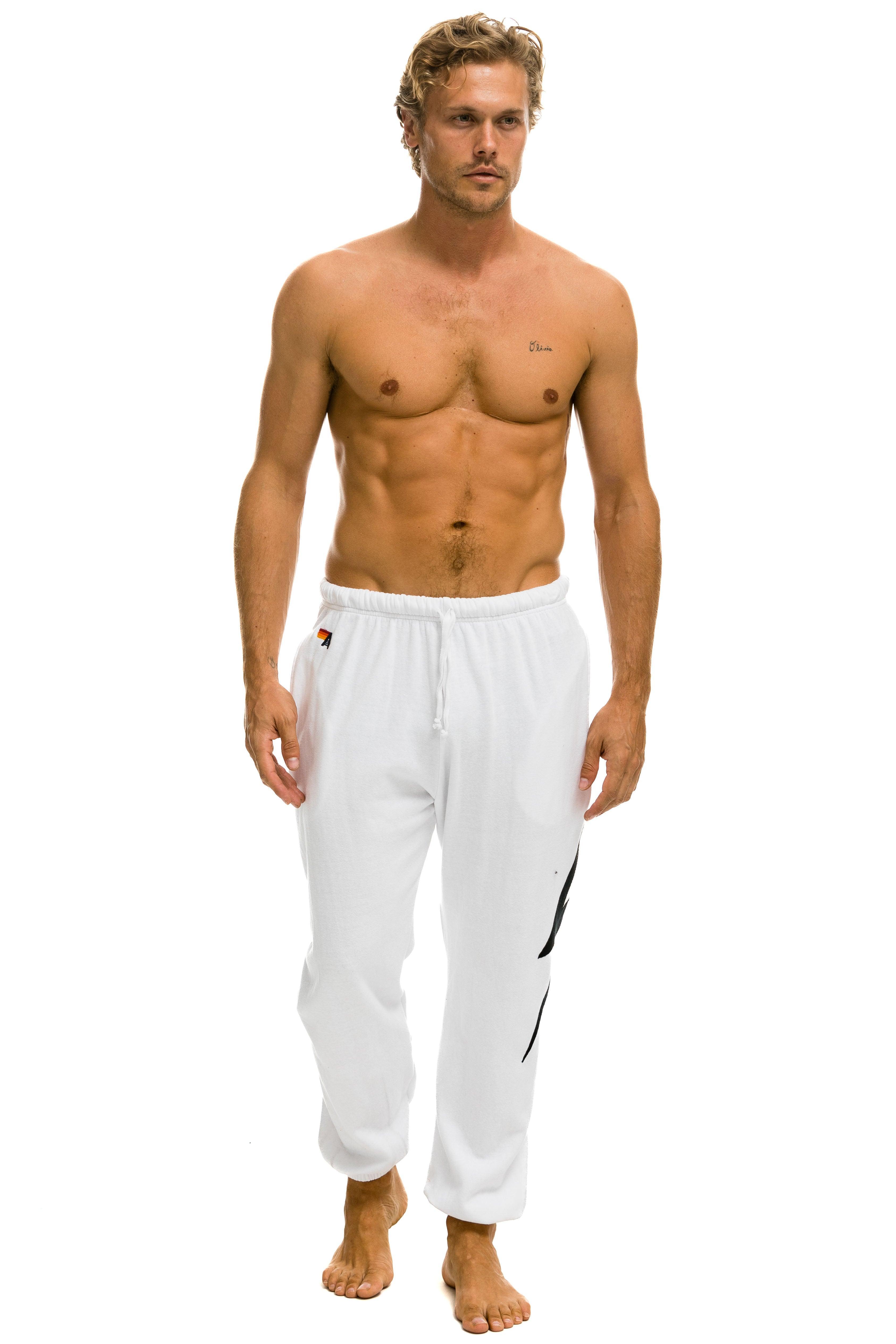 BOLT STITCH SWEATPANTS - WHITE // BLACK Male Product Image