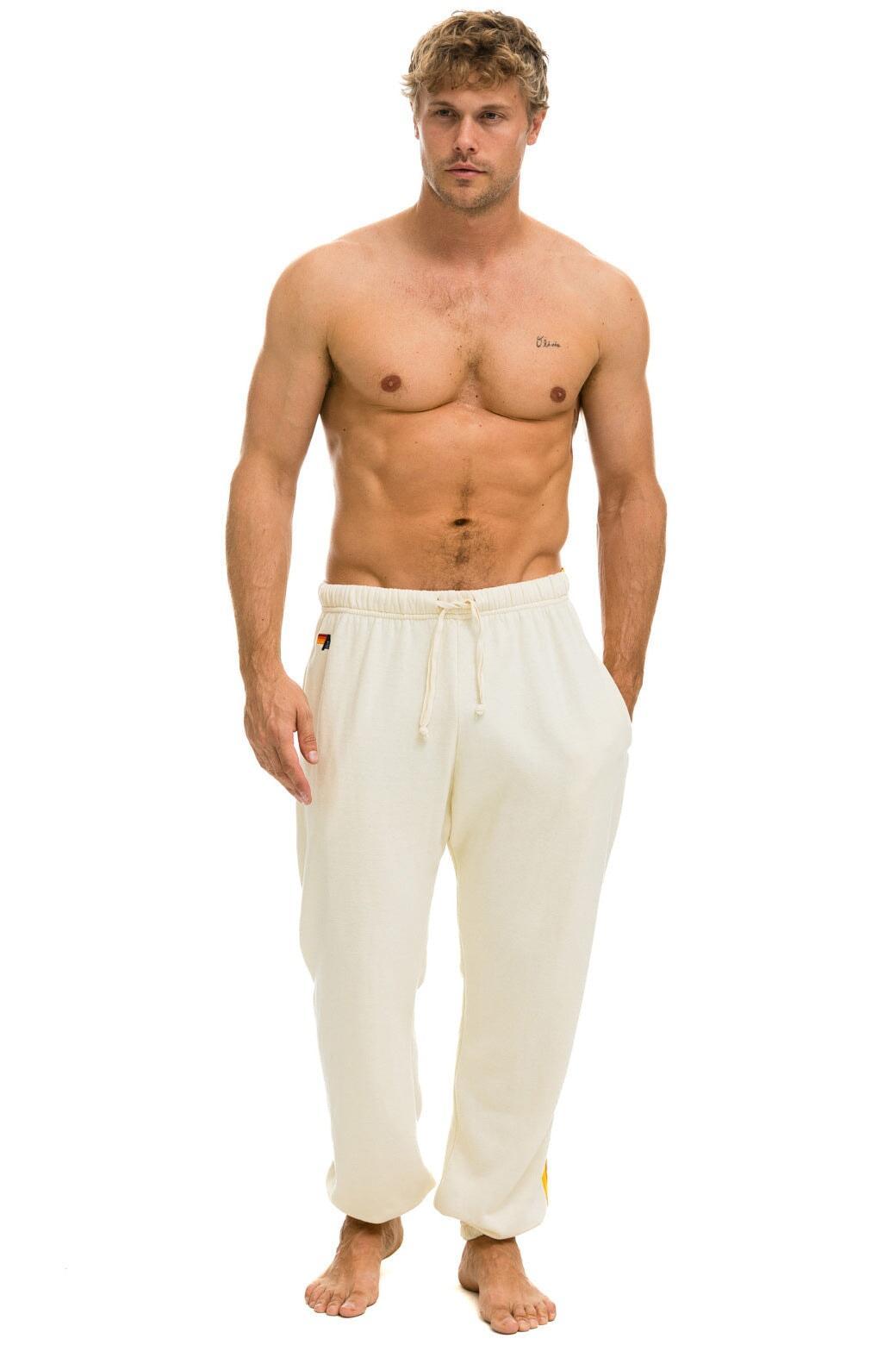 5 STRIPE SWEATPANTS - VINTAGE WHITE  Product Image