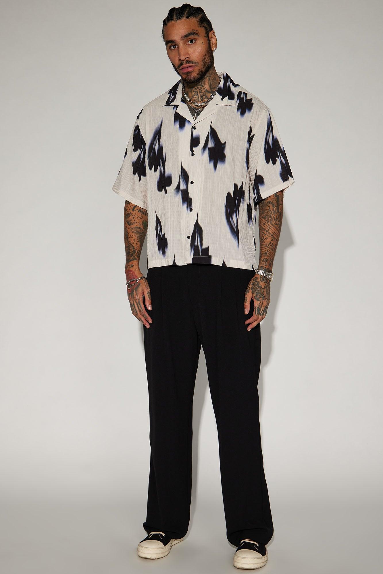 Right Move Button Up Shirt - Cream/combo Product Image