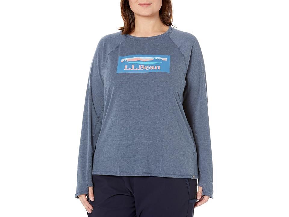 L.L.Bean Plus Size Everyday SunSmart Tee Crew Neck Long Sleeve Graphic (Nautical Katahdin) Women's Clothing Product Image