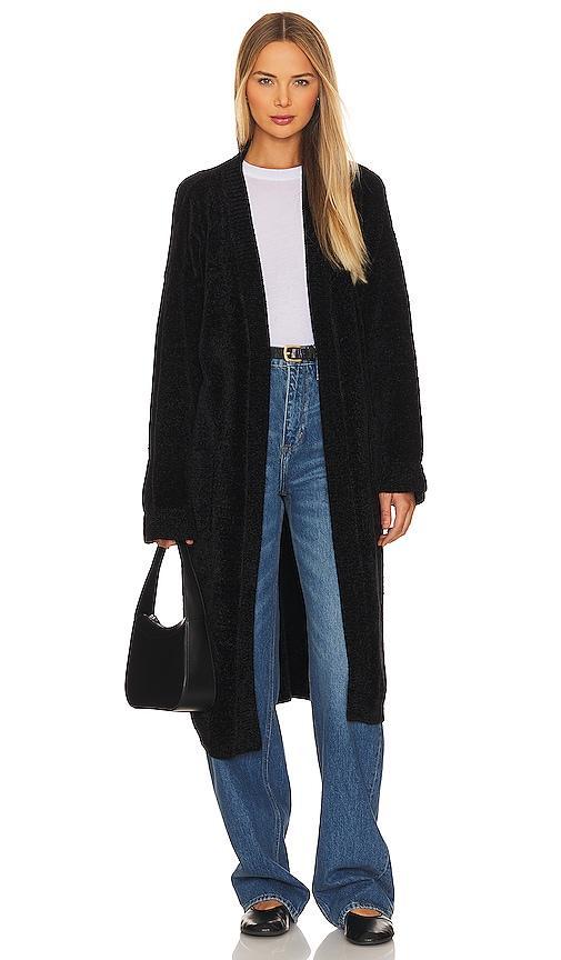 RE ONA Slouchy Cardigan in Black. Product Image