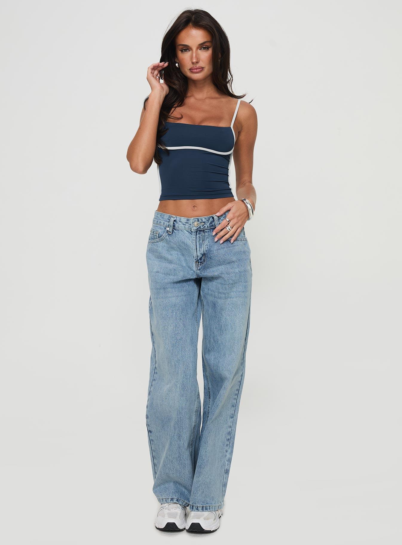 Serenitia Mid Rise Relaxed Jeans Light Wash Tall Product Image