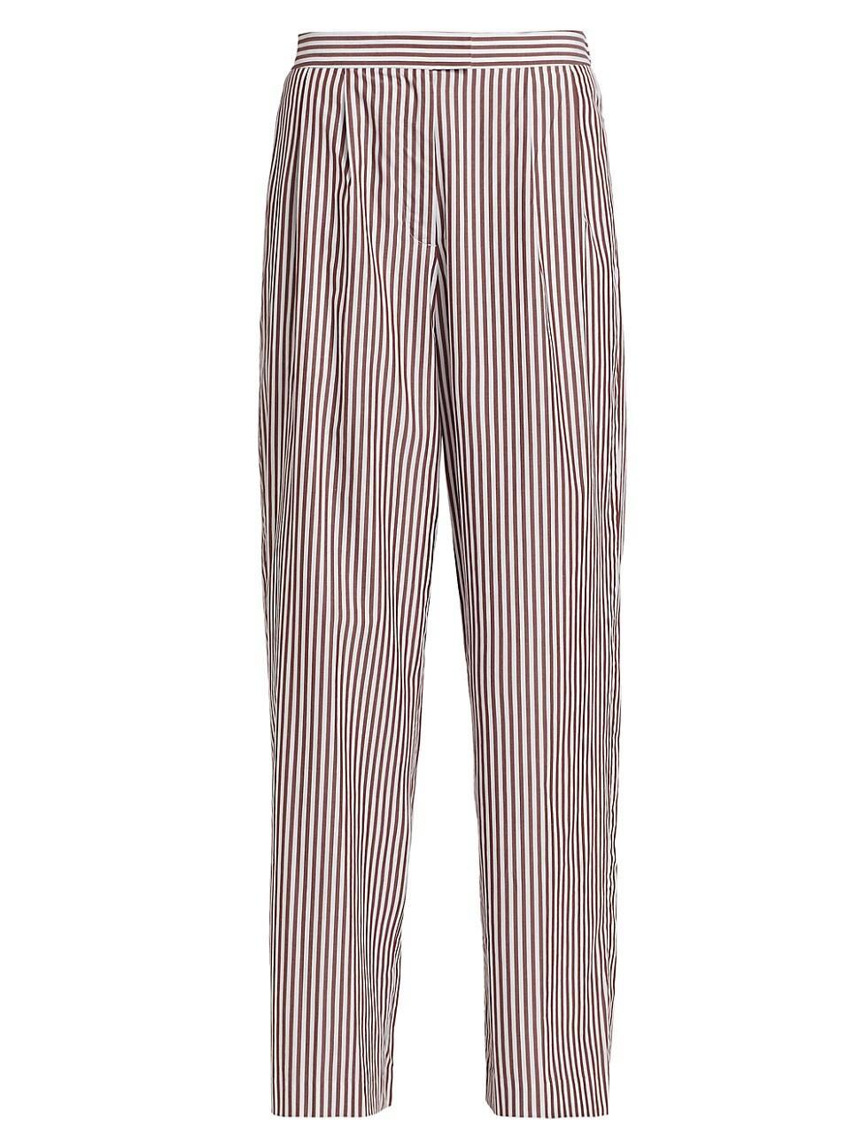 Womens Lacey Striped Poplin Pants Product Image