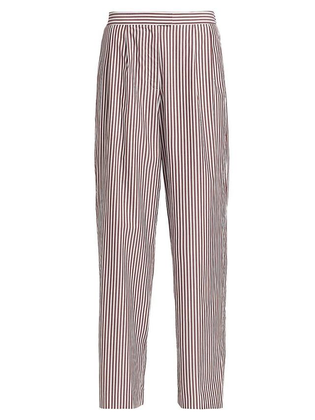 Womens Lacey Striped Poplin Pants Product Image