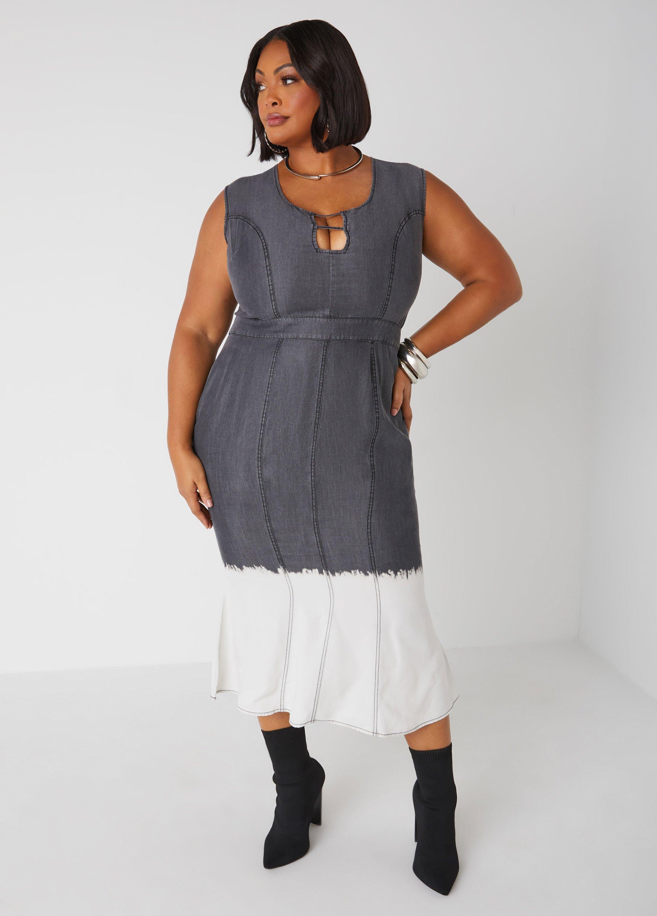 Cutout Bleached Chambray Dress product image