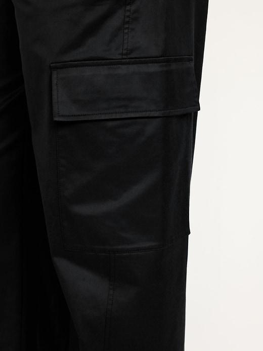 Extra-High Waisted Satin Cargo Barrel Wide-Leg Pants Product Image