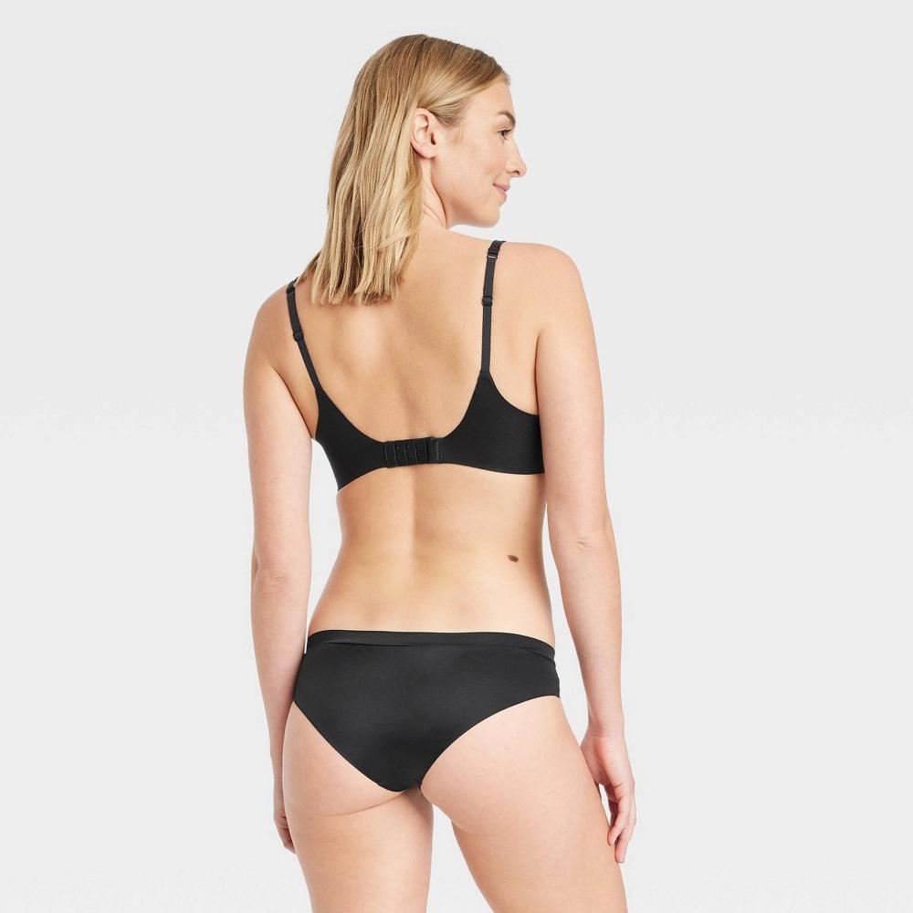 Womens Invisible Edge Cheeky Underwear with Mesh - Auden Black L Product Image