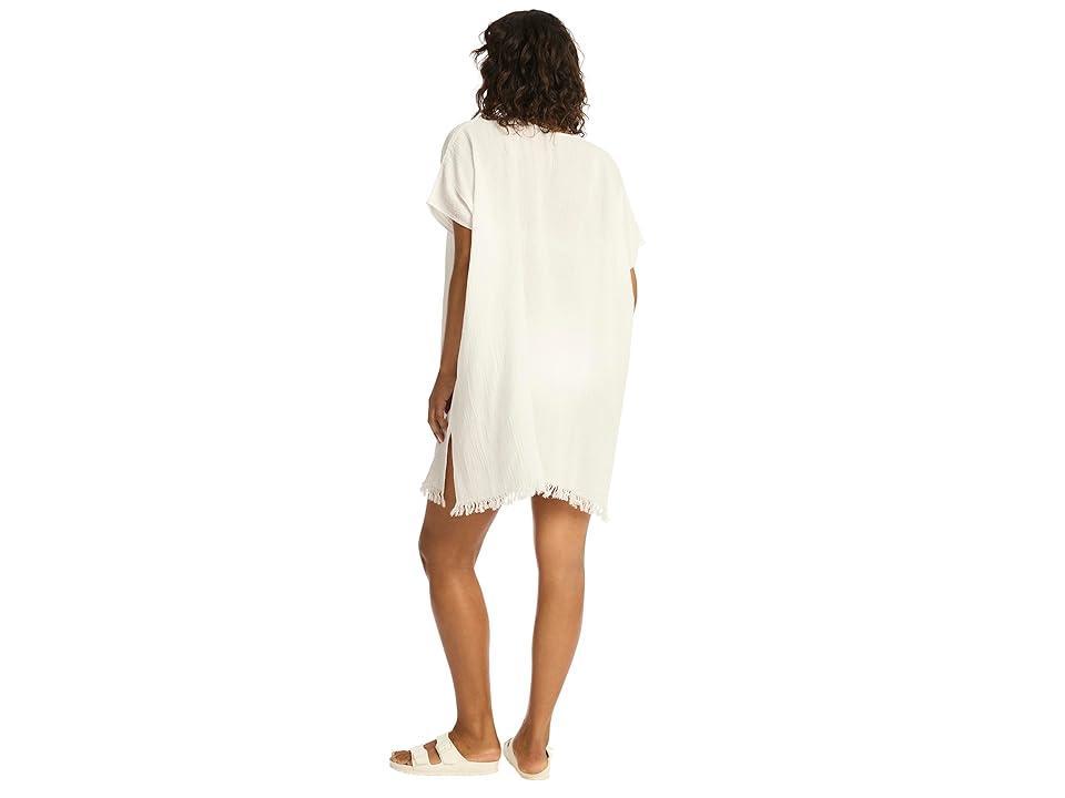 Sea Level Sunset Fringe Cotton Cover-Up Caftan Product Image